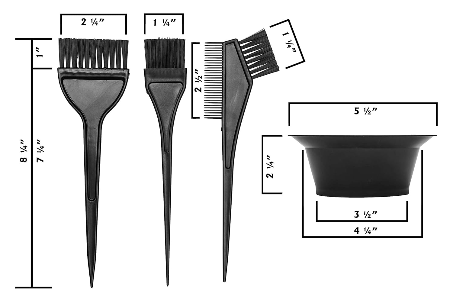 Hair Dye Color Brush and Bowl Set, Hair Color Brush Mixing Bowl Kit Perfect Tools for Hair Tint Dying Coloring Applicator, 7 Piece Set. (7 Piece set): Kitchen & Dining