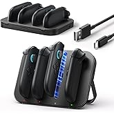JSAUX Controller Charger for Nintendo Switch 2 Joycon, 4-in-1 Magnetic Charging Dock with Adjustable Stand & LED Indicator, Switch 2 Joycon Charger Station with 4.9FT USB C Cable