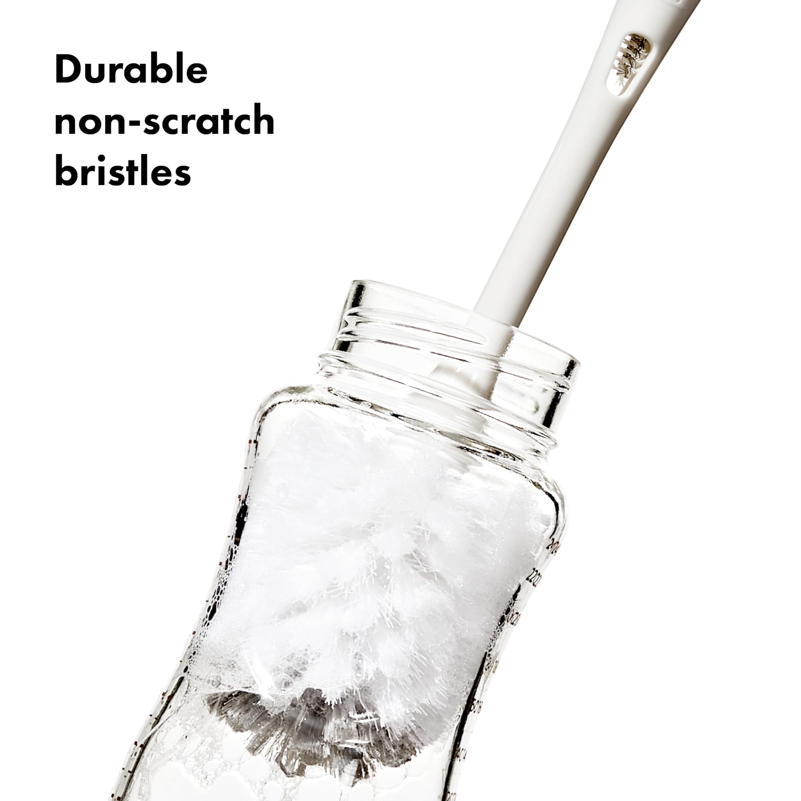 OXO Tot Bottle Brush with Nipple Cleaner and Stand, Gray