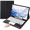 AnMengXinLing Galaxy Tab S6 Lite Keyboard Case with Touchpad, Galaxy Tab S6 Lite 10.4 Inch 2024/2022/2020 (SM-P620/P625/P610/P613/P617/P615/P619) Cover with Pencil Holder& Trackpad Keyboard, Black