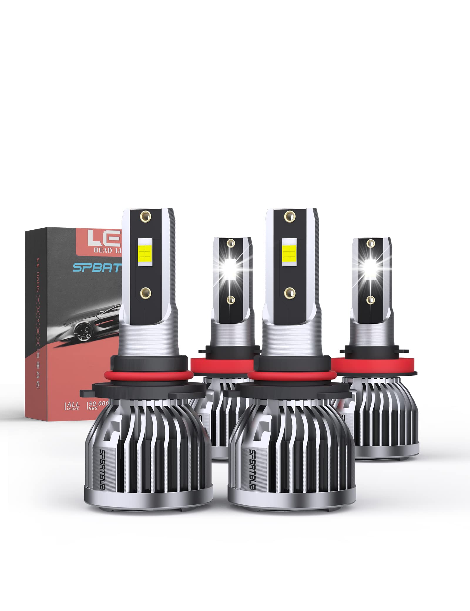 Photo 1 of SPBRTBUB Fit For Ford F-150 (2015-2020) 9005 H11 High/Low Beam LED Headlight Bulbs, Super Bright Cool White, Plug and Play, Pack of 4