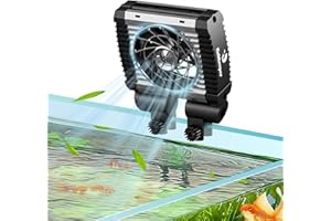 fishkeeper Aquarium Chiller Fan - 3600 r/m Powerful Wind Quiet Fish Tank Cooling Fan, 5 Speeds, 3 Timer Modes, 180° Wide Angle Adjustable Aquarium Cooler with Smart Controller (4W, 1 Head)