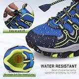 UOVO Boys Trainers Low-Top Waterproof Hiking Shoes Blue Yellow UK 5.5 view 3