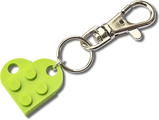 SJP - Gemelos con forma de corazón hecho a mano con placas de Lego® (verde lima) para boda, novia, San Valentín, cumpleaños, regalo de joyería para mujer: Amazon.es: Joyería