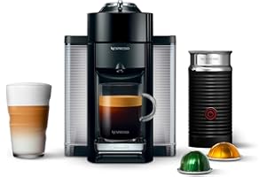 Nespresso Vertuo Coffee and Espresso Maker by De'Longhi, Piano Black with Aeroccino Milk Frother