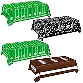 Sumapner Football Tablecloth 4 Packs, Football Party Decorations, 54"X72" Plastic Table Cover, Disposable Football Table Cloth for Football Theme Party Games Supplies