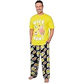 SpongeBob SquarePants 2 Piece Pajama Set for Men Teens Comfy T Shirt PJ Pants Loungewear Summer Sleepwear Gifts for Men