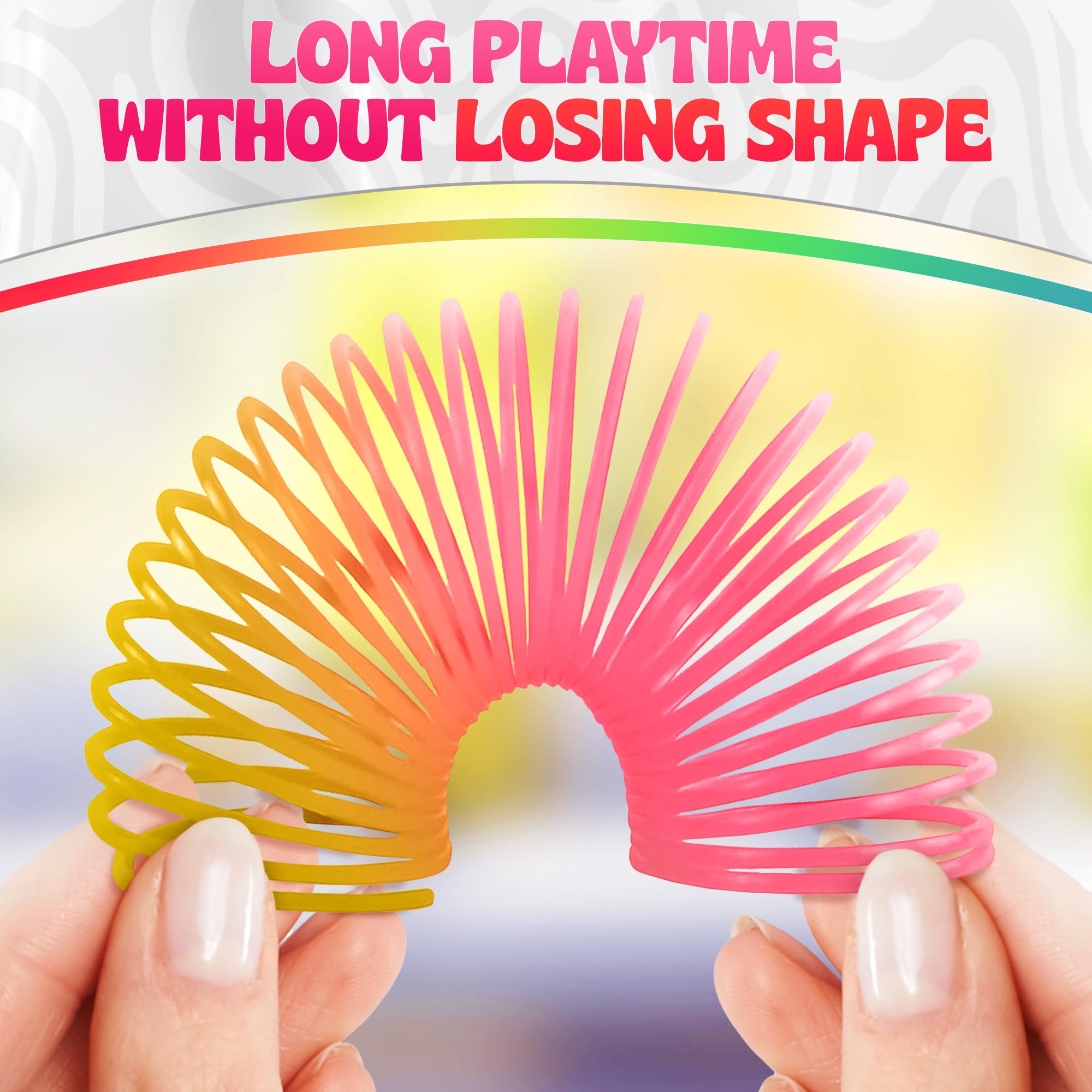 30 Pcs Flexible Mini Springs with Cheerful Faces - Rainbow Gradient Spring Toy Set for Sensory Stimulation, Finger-Size Birthday Party Goodie Bags Stuffers - Spring Toys for Halloween Party Supplies