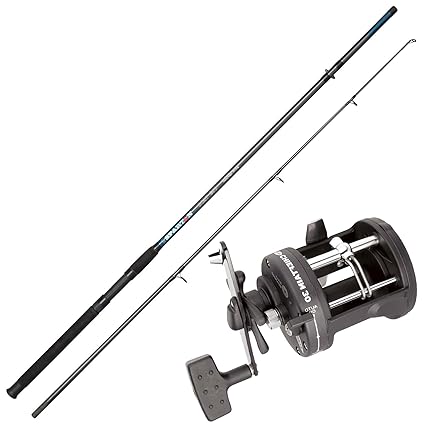 Stollenwerk Norwegen Angelset Spro Rute 2,40m & Fladen Multirolle & Schnur Combo komplett