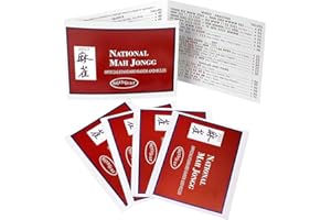 ZITOOP Mahjong Cards, 1PCS National Mahjong Cards Official Standard Hands and Rules Mahjong Cards Large Print Mahjong Scorecard (red)