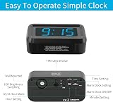 KWANWA Battery Operated Digital Alarm Clock 1.2'' LED 12/24h Brightness Blue view 6
