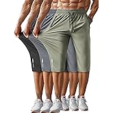Hidkat Men's Capri Pants 3/4 Joggers Gym/Workout/Hiking Below Knee Long Shorts Lightweight Quick Dry with Zipper Pockets