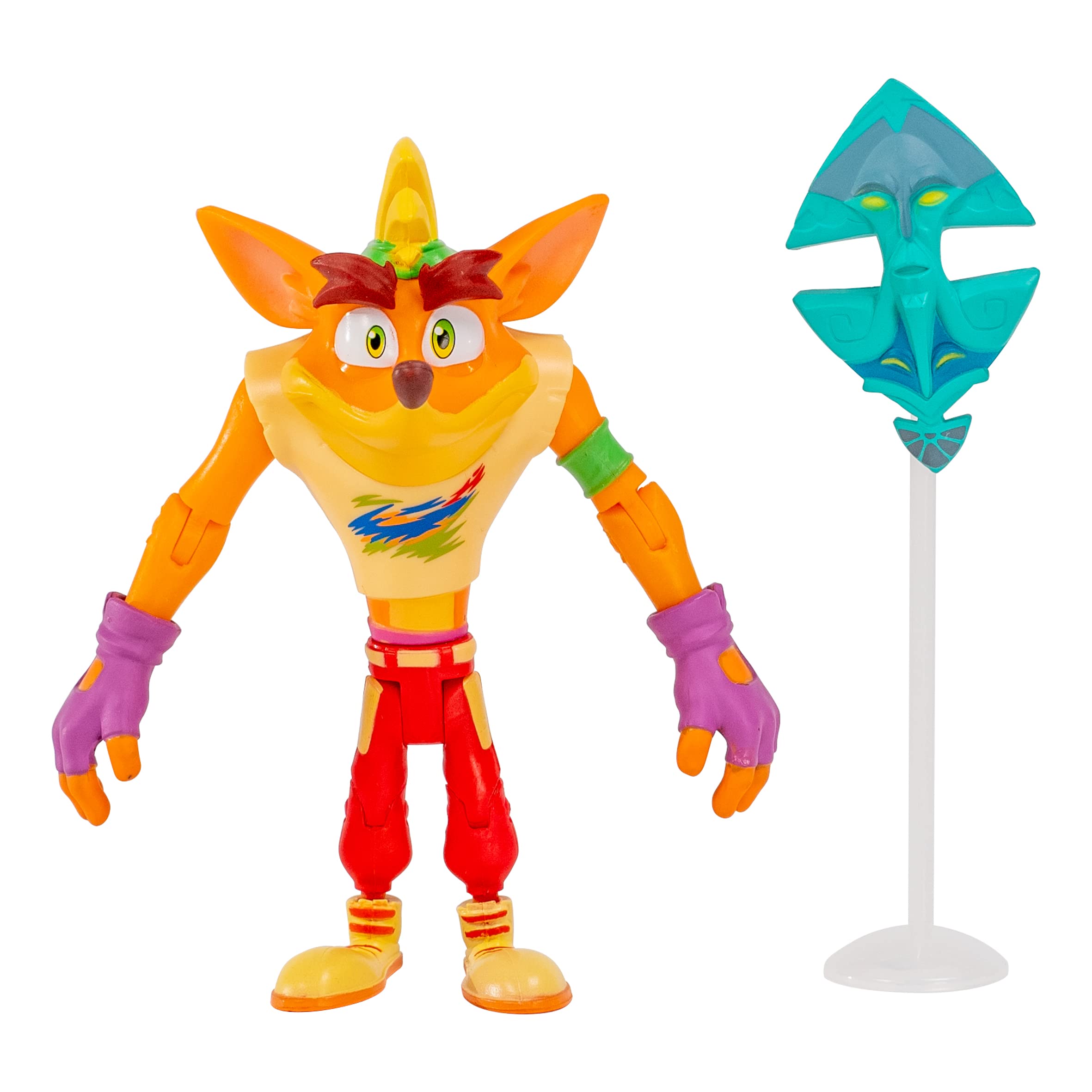 Crash Bandicoot Action Figures Retro Crash With Mask | 11cm Retro Toy With Mask And Stand Accessories |Green,purple,red