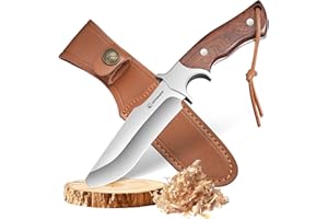SPITZKANTE Kids Knife Boy Scout Knife, Safe Whittling Knives for Kids with Rounded Tip & Leather Sheath, First Bushcraft Knives for Boys 6-12 Camping Cutting