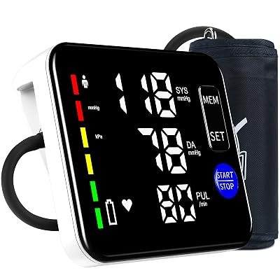 GUAEVER Blood Pressure Monitor Rechargeable Upper Arm Blood Pressure Monitors for Home Use Large Screen Bp Machine with 8.7"-16.5" Bp Cuff, 2x120 Memory, Voice Broadcast Bp Monitor (Black)