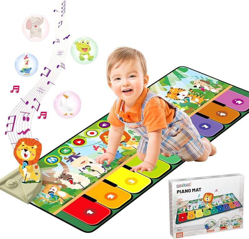 Rodzon Musical Play Mat for Toddlers 1-4 Years 9 Keyboard Sounds Recording