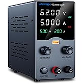 Wanptek DC Power Supply Variable 62V 5A, Bench Power Supplies with Encoder Adjustments Knob, USB Fast Charge Port with Output Current Display, 4-Digit LED Display