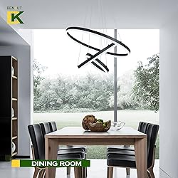 Benkut 3-Rings D23.6 Modern LED Chandelier Black