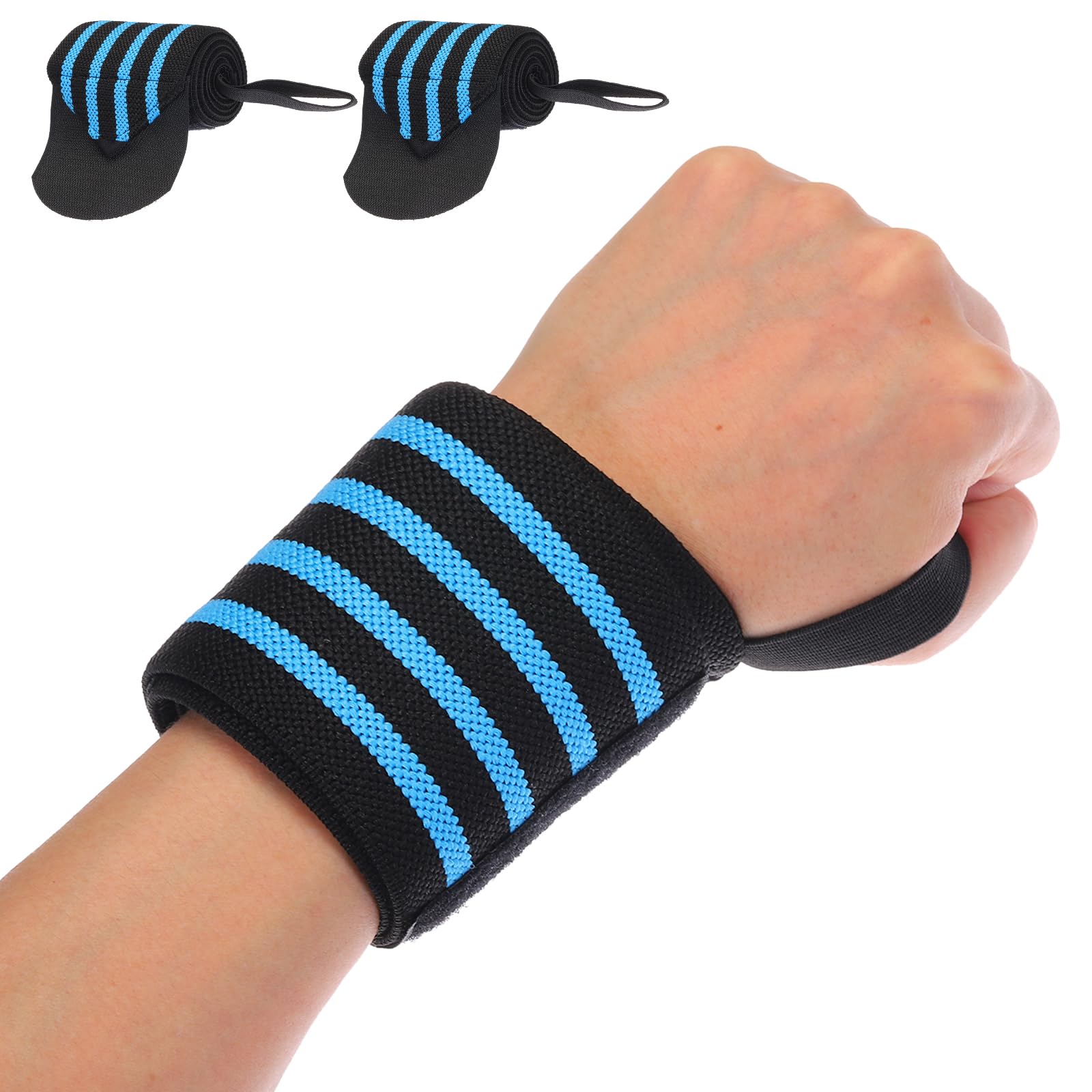 PATIKIL Wrist Brace, 2 Pcs Lifting Wrist Wraps Wrist Brace for Tunnel Gym Straps for Men Women Weightlifting Powerlifting, Blue