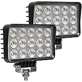 Exzeit 120W 6 Inch Trator Work Light, 10400Lms Excavator Flood Light Offroad Lighting fits Farm Tractor Engineer Truck, 12/24