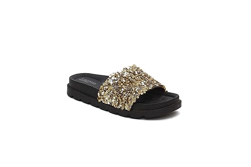black sparkle slippers