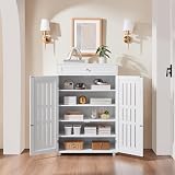 Yaheetech 5-Tier Shoe Cabinet White Wooden Shoes Storage Cabinet with Drawer view 3