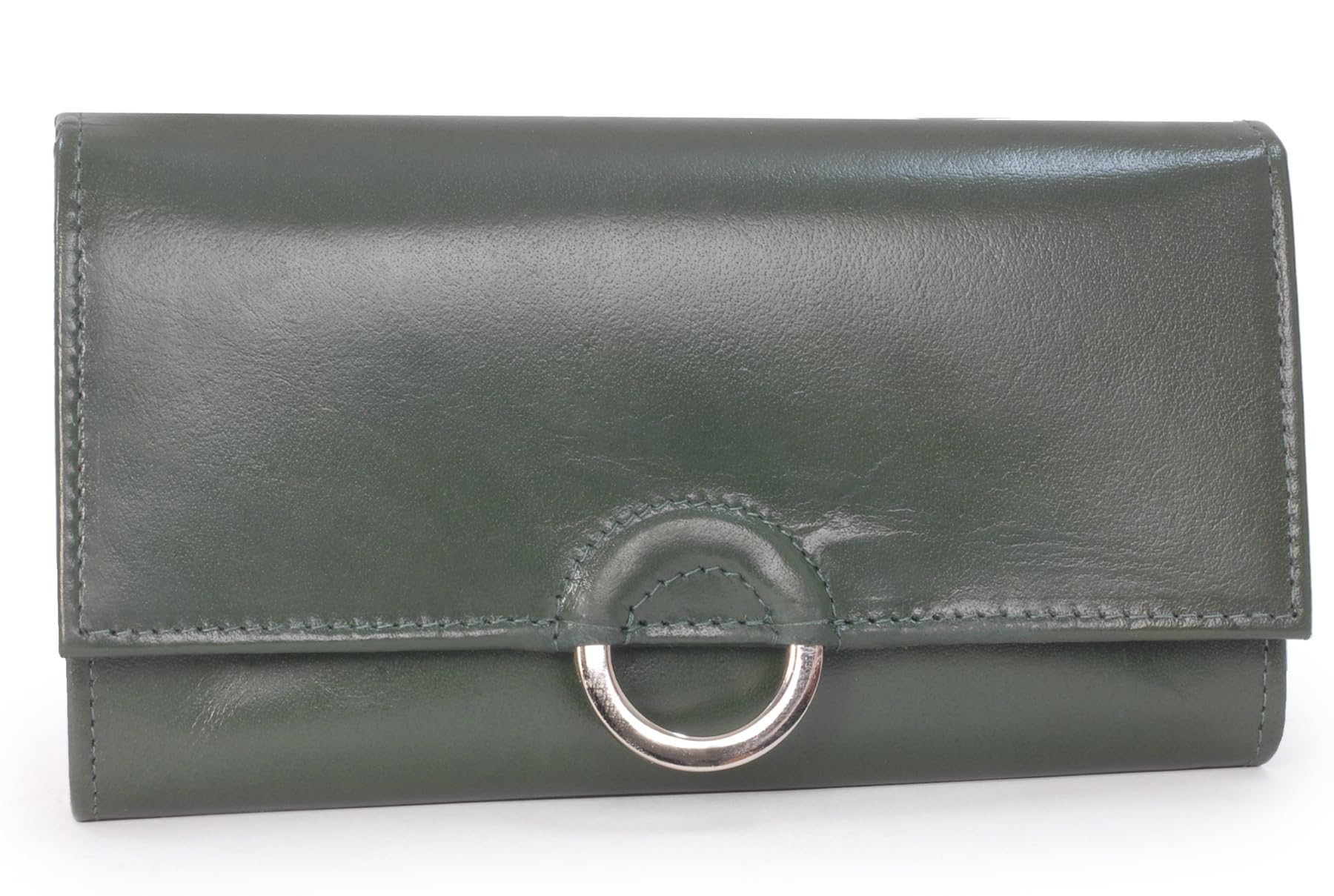 Catwalk Collection Handbags - Women's Large Leather Purse - Ladies Wallet with 8 Card Slots & Zip Coin Pocket - RFID Protection - Odette - Green