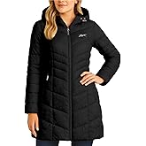 Reebok Womens Long Puffer Coat - Midweight Long Parka Length Quilted Snow Winter Jackets for Women (Also in Plus Size 1X-3X)