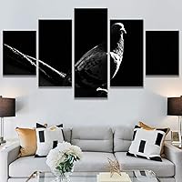 SIGNWIN 5 Panel Canvas Wall Art Silhouette of Bird for Home Decorations Ready to Hang - 60