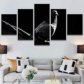 SIGNWIN 5 Panel Canvas Wall Art Silhouette of...