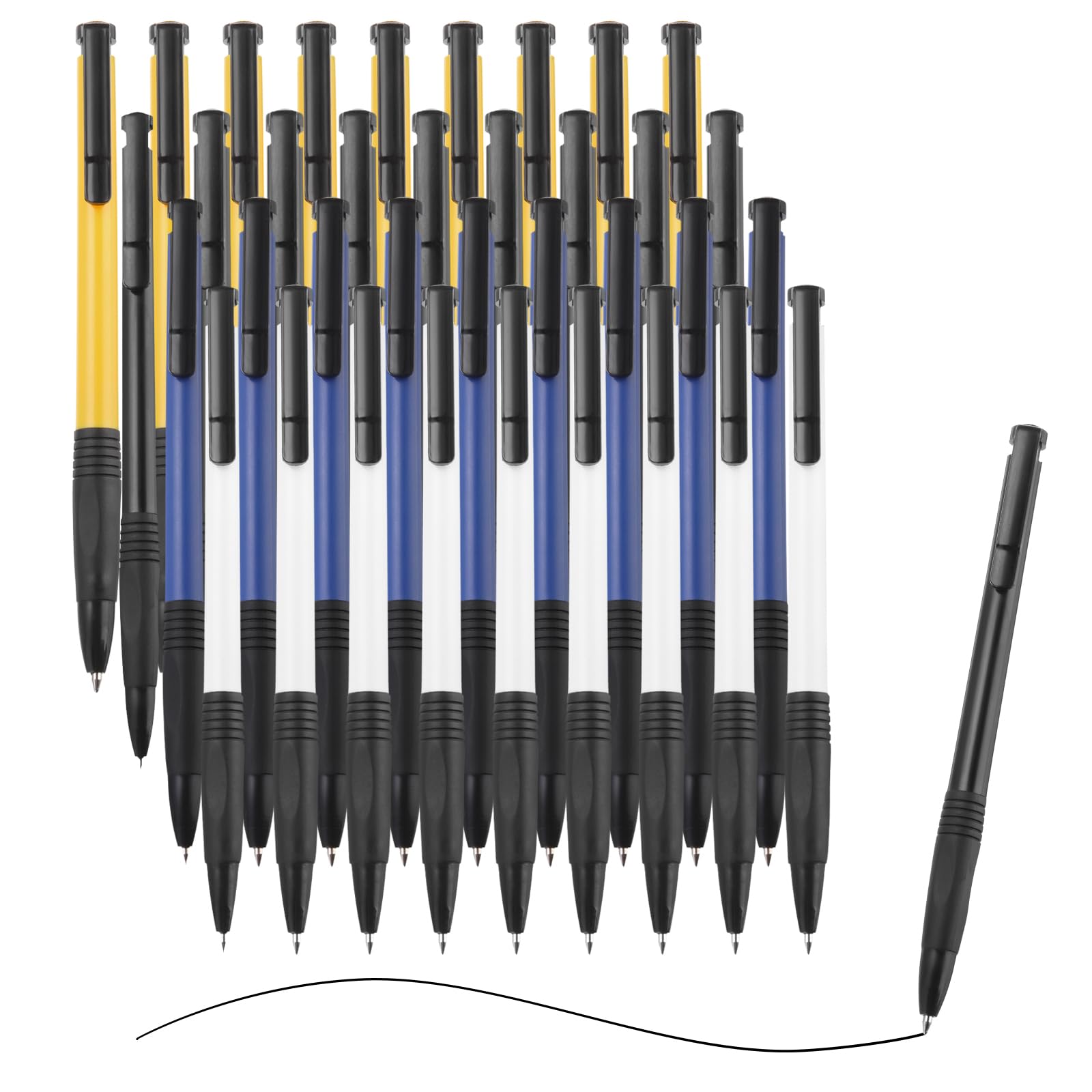 M&G Ballpoint Pen 0.7mm, 36pcs Retractable Fine Point Black Ink Click Ball Point Pen Writing Supplies for Journaling Home Office Classroom, Multicolor