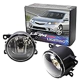 iJDMTOY Pair Clear Lens Fog Light Lamp Assemblies