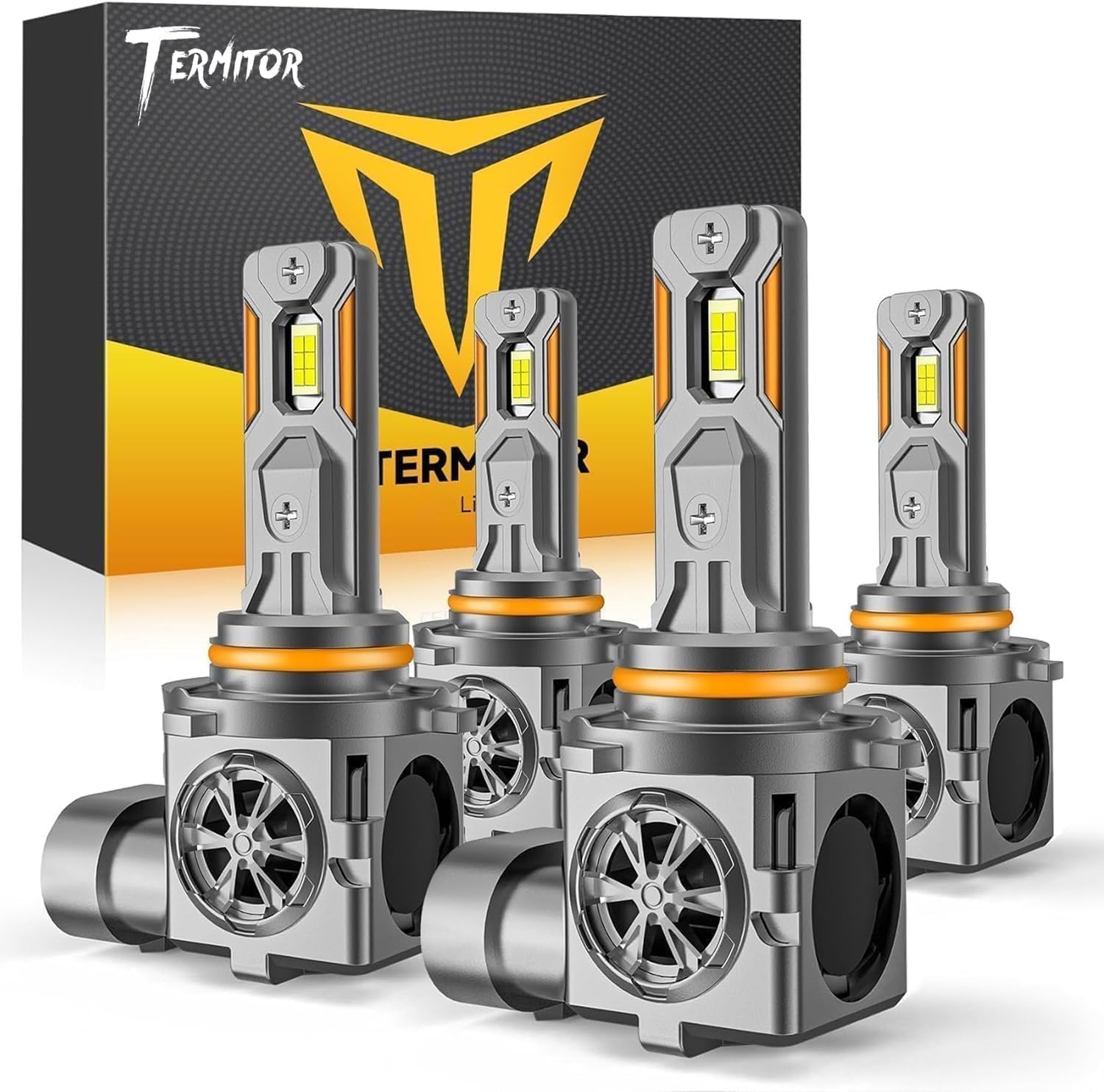 Termitor Latest 9005 9006 LED Bulbs, 110,000LM Brightness, 85000+ Hours Long Service Life, 6500K Cool White, Real 1:1 Halogen Size 9005/HB3 9006/HB4 HID Fog Lights, 3 Mins Plug N Play, Pack of 2 Image