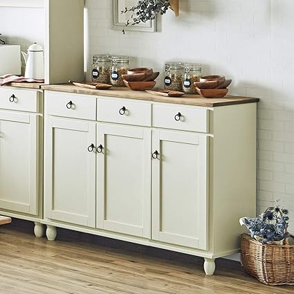 Amazon Co Jp フレンチカントリー家具 白 キャビネット 完成品 幅115 手作り ナチュラル 北欧カントリー風 カントリー調 Tkc 1701wh ホーム キッチン