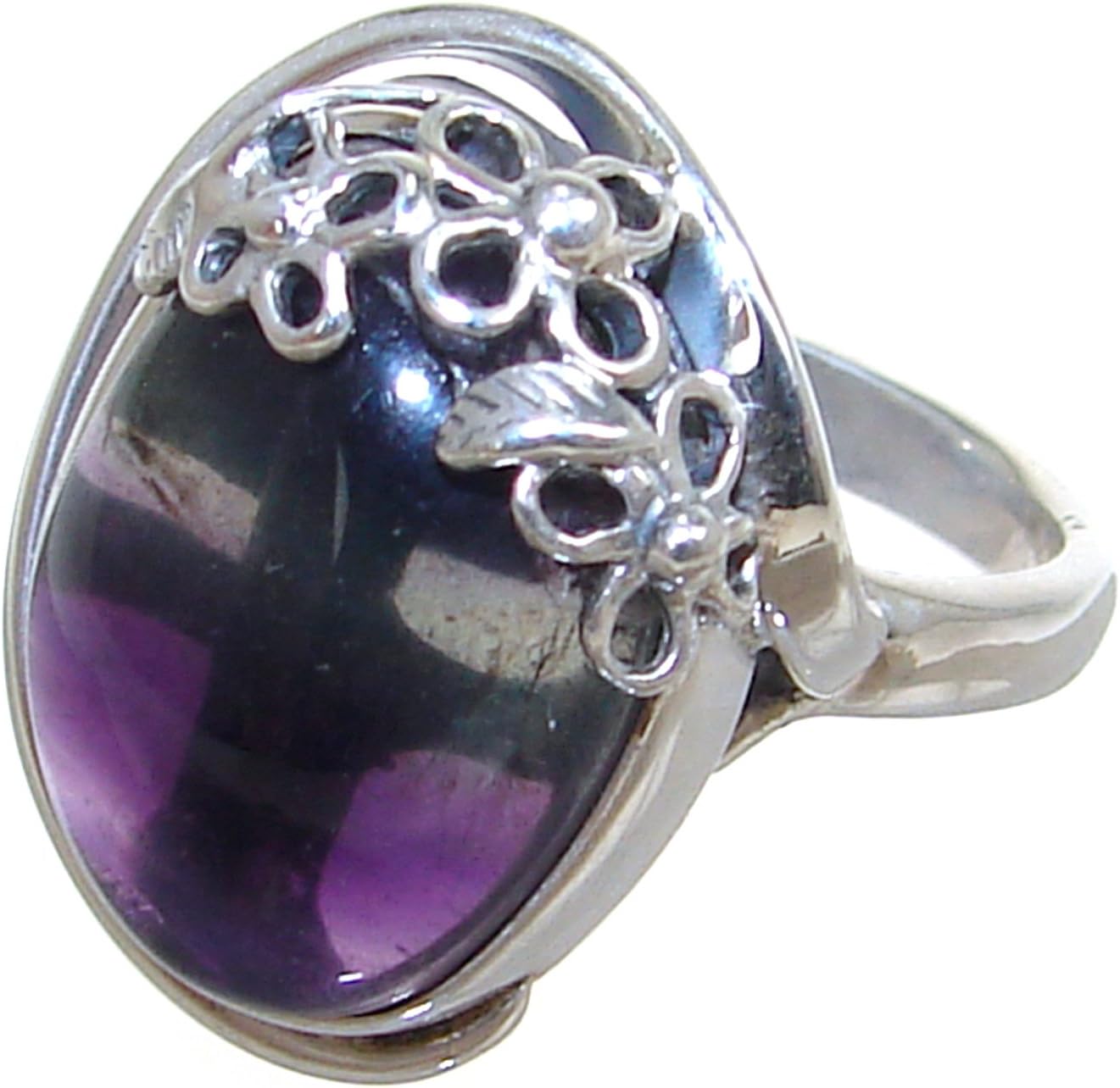 Flourite Sterling Silver Ring size P Adjustable