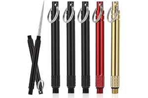 Giantree 6 PCS Portable Toothpicks, Metal Titanium Toothpicks, Reusable Toothpicks, Pocket Toothpicks with Keychain Dental Picks Tea Tree Toothpicks Fruit Toothpicks for Travel Picnic Camping