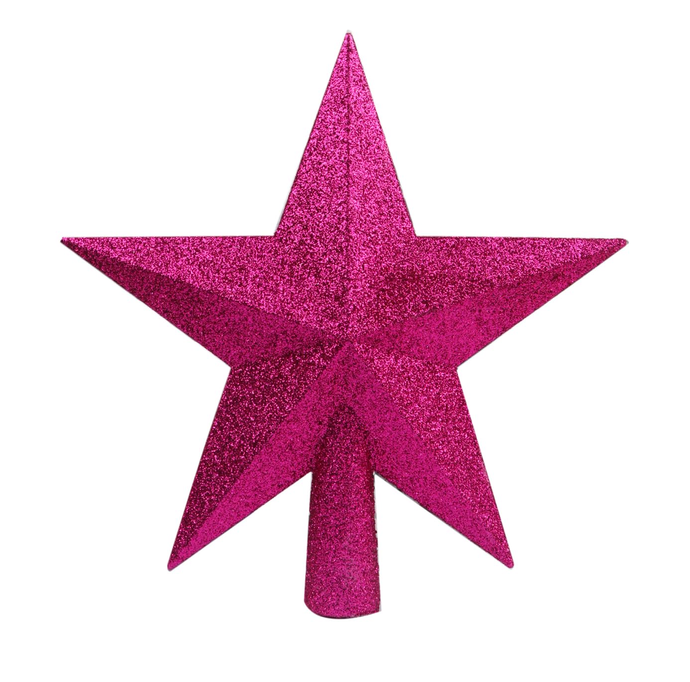 YYCRAFT Glitter Star Tree Topper Christmas Decoration-10 Inch,Hot Pink