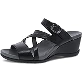 Ana Wedge Sandal for Women – Cushioned, Contoured Footbed for All-Day Comfort and Support – Adjustable Hook & Loop Strap with Buckle Detail – Lightweight Rubber Outsole