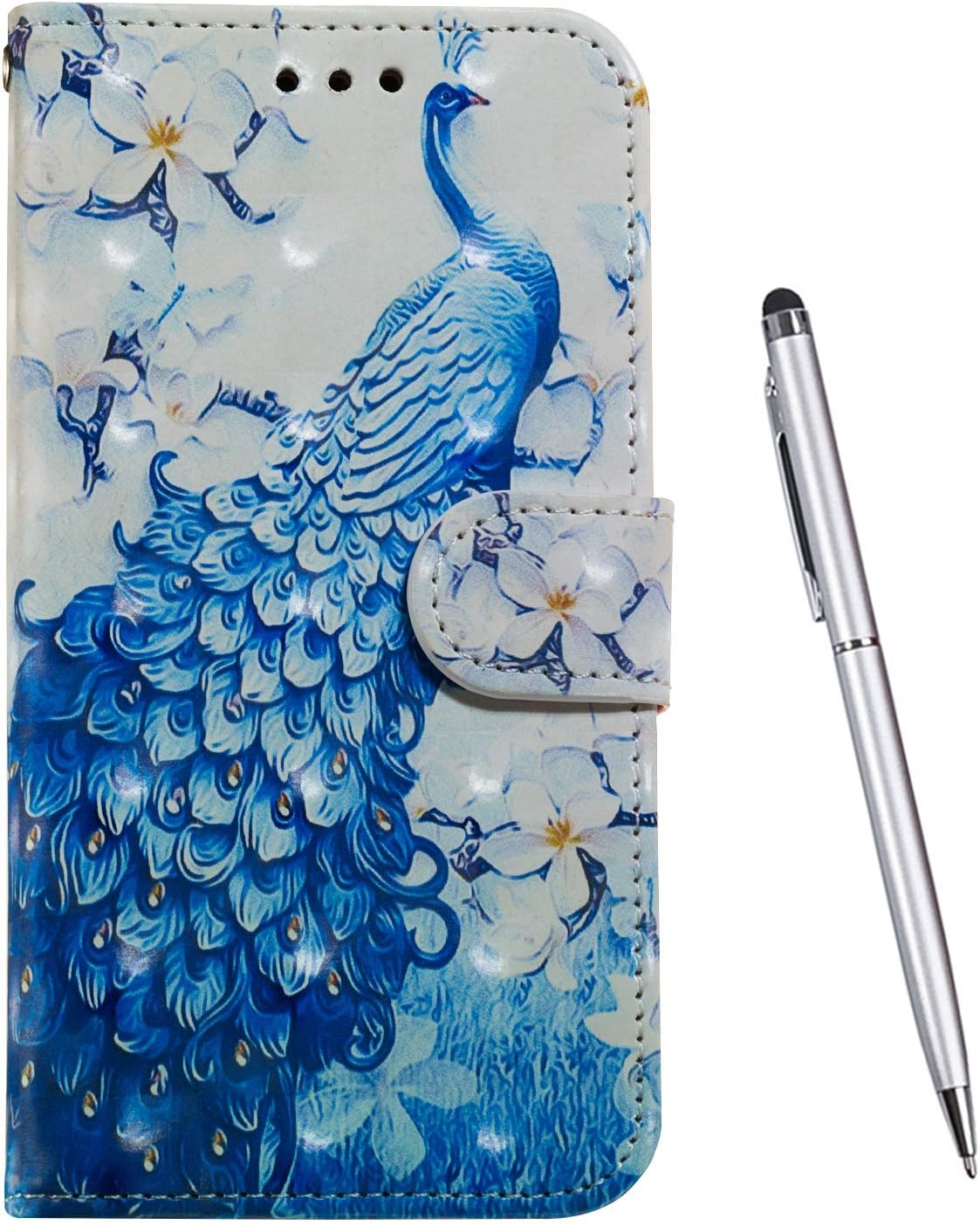 TOUCASA for iPhone 11 Pro Max Case (6.5 Inches),[3D Glitter] Case Wallet Premium PU Leather Shockproof Flip Magnetic Kickstand Card Slots Folio Protection Case (Peacock)