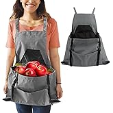Gardening Apron with Large Pockets, Waterproof Oxford Cloth Design, Adjustable Straps for Fruit and Vegetable Picking, Outdoor and Household Tasks