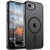 SUPFINE Magnetic for iPhone 17e Case/iPhone 16e Case Black | With Screen Protector, Translucent Matte, Compatible with MagSafe, Military Grade Drop Proof, Rugged Shockproof Protective