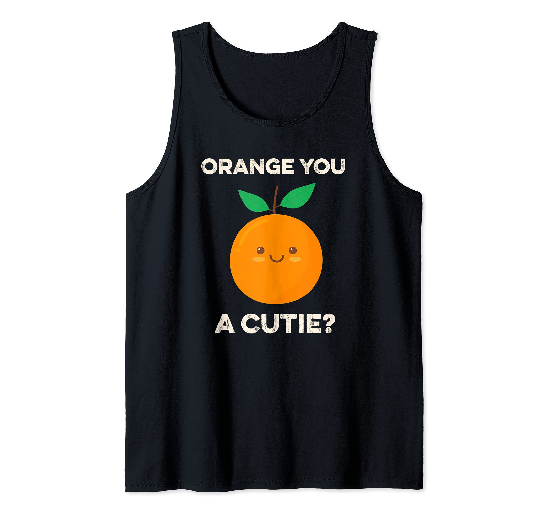Valentines Orange You A Cutie Kawaii Cute Citrus Fruit Pun Tank Top