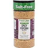 FreshJax Spicy Popcorn Seasoning Salt Free (3.7 oz Bottle) Non GMO, Gluten Free, Keto, Paleo, No Preservatives Salt-Free Popcorn Flavoring with Zero Calories | Handcrafted in Jacksonville