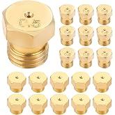 ETERMETA 20 Pcs Propane Gas Orifice Nozzle Conversion Kit for Water Heater | M5 x 0.5mm/0.68mm, M6 x 0.75mm/0.5mm, Brass Jet Nozzles Propane Orifice Kit for Propane Lp Gas Pipe DIY Burner Parts