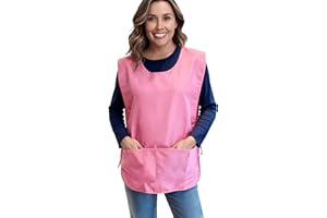 XOVAHZEN Large Smock Cobbler Apron for Men & Women, Adjustable Side Ties & 2 Pockets - Unisex Work Apron for Chef Kitchen, Ha