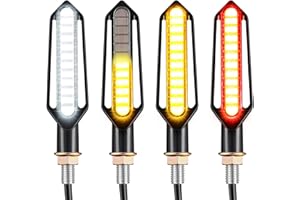 Benlari 4PCS Indicators Flowing LED Motorcycle Turn Signals Brake Lights & Daytime Running Lights Front Rear Turn Signal Lights Waterproof Fit for Harley Honda Yamaha Triumph