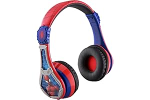 eKids Spiderman Wireless Bluetooth Portable Headphones with Microphone, Volume Reduced to Protect Hearing Rechargeable Battery, Adjustable Kids Headband for School Home or Travel