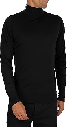 black roll neck knit