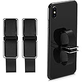 Phone Grip Strap Finger Holder, YUOROS Phone Loop Kickstand, Hand Holder for Back of Phone (Black, 2 Pack)