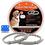Flea and Tick Collar for Dogs, 2 Pack Adjustable Waterproof Dog Flea Collar Fits All Dogs 18lbs & Older, 12 Months Protection